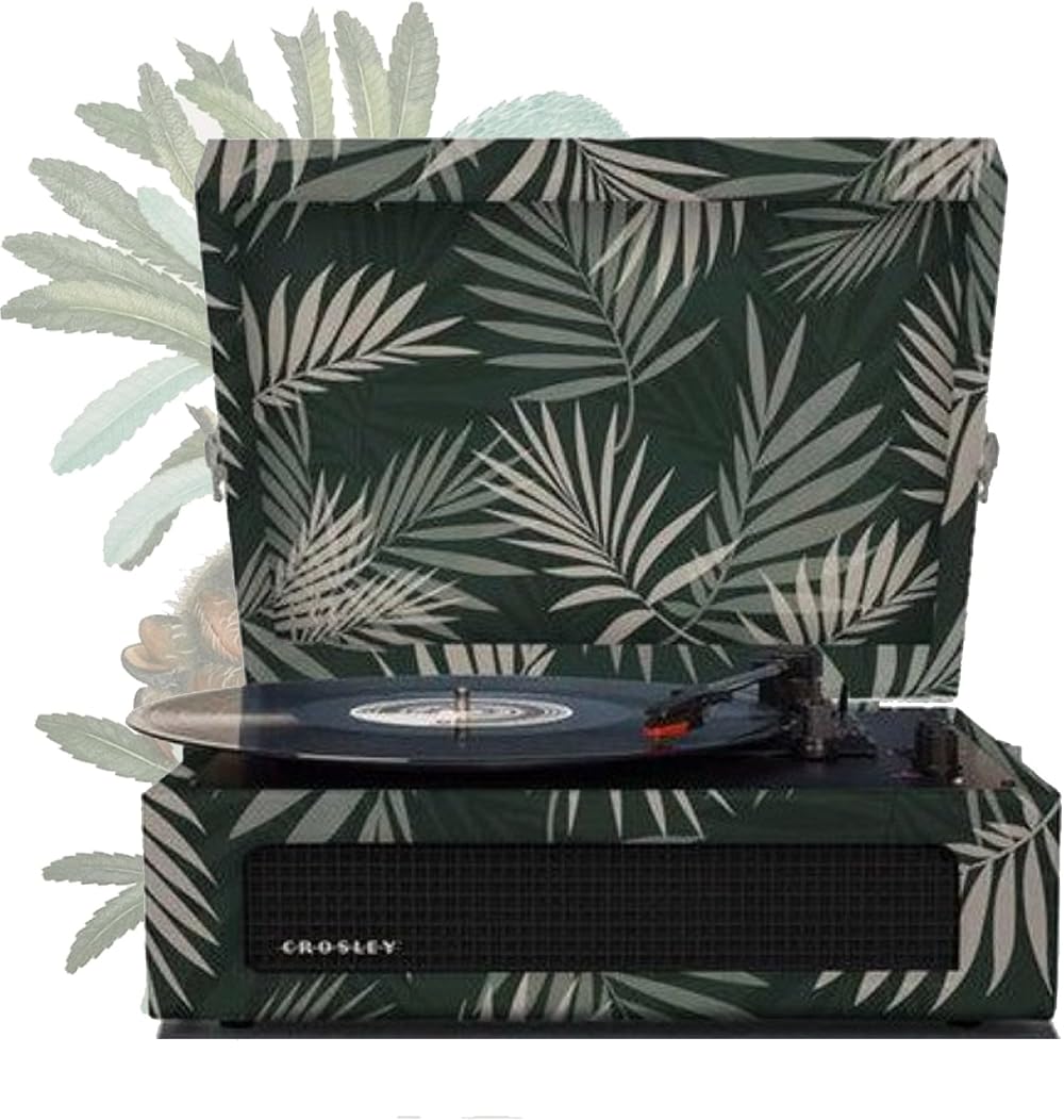 Crosley Voyager Designer Portable Turntable Botanial Green Bluetooth 3 Speeds
