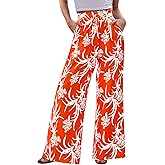CFLONGE Palazzo Pants for Women Casual 2026 Summer High Waist Floral Wide Leg Pant Trendy Boho Trousers Fashion Beach Outfits