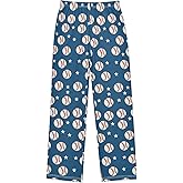 ALAZA Baseball Star Sport Ball Pajama Pants Long Sleep Pant Pajama Bottoms Elastic Waist with Pockets