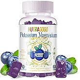 Potassium Magnesium Gummies,Potassium Supplement w/Ashwagandha,High Absorption Magnesium Glycinate,B6,D3,Potassium Citrate for Leg Cramps,Muscle,Electroyte for Adults Kids,Sugar-Free, 60 Gummies