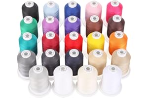 New brothread - 18 Options - Multi-Purpose 100% Mercerized Cotton Threads 50S/3 600M(660Y) Each Spool for for Quilting, Serge