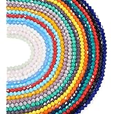 20 Strands 4mm Bicone Crystal Beads Opaque Faceted Glass Bicone Beads 20 Colors Tiny Glass Beads for DIY Jewelry Making Bracelet Necklace Earring