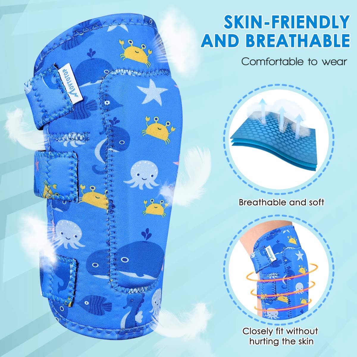 Knee Pads for Kids, Soft Kids Knee and Elbow Pads with Gloves Set for