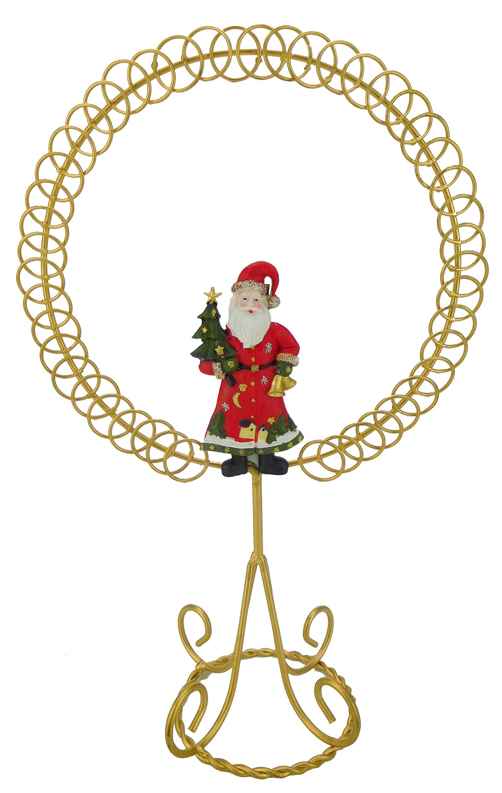 Christmas Concepts® 46cm Gold Santa Design Standing Metal Christmas Card Holder - Holds 48 Cards