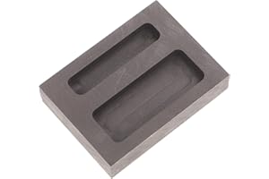 Toyvian Graphite 2-hole Ingot Mold Metal Melting Casting Mold for Gold Copper Aluminum Refining