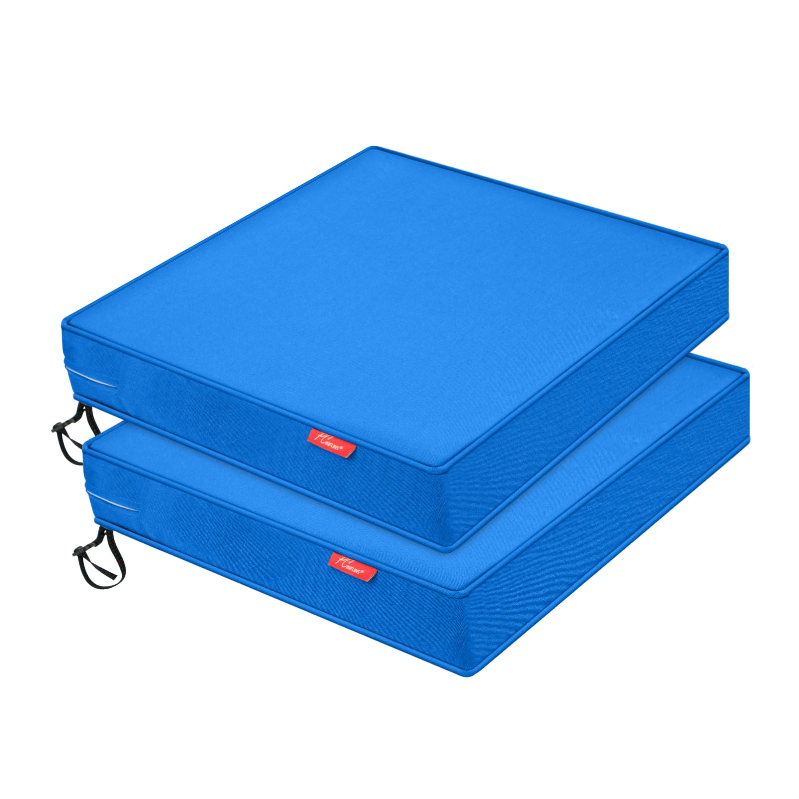 Photo 1 of Pcinfuns Outdoor Chair Cushion 19 x 19 Inch Seat Cushions for Patio Furniture Garden Sofa Couch Chair Pads with Adjustable Straps Set of 2, Sky Blue`