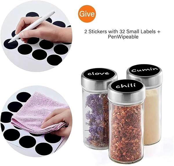 EBIZ&TECH 20-JAR STAINLESS STEEL ROTATING SPICE RACK WITH NON-SLIP BASE – KITCHEN COUNTERTOP ORGANIZER FOR EASY ACCESS AND STORAGE OF SPICES (BLACK)