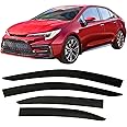 2019-2025 Tape-On Side Window Visor Deflectors for Toyota Corolla Sedan L LE SE XLE XSE FX Hybrid Dark Tinted Rain Guards 2020 2021 2022 2023 2024