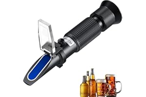 ALLmeter Brix Refractometer with ATC Dual Scale Specific Gravity 1.000-1.130 and Brix 0-32% Digital Handheld Homebrewing Tool for Beer and Wine Makers Homebrew Brix Meter Fruit Sugar Content