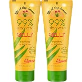 Lily Of The Desert Gelly 2-Pack, Aloe Vera Moisturizer, Face/Body, 8 Oz Ea | 99% Aloe Vera Gel for Sunburn Relief, After Sun Skin Care | Made with Organic Aloe Vera, Vitamin C, Vitamin E