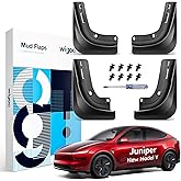 Wigoo 2026 New Tesla Model Y Juniper Accessories Mud Flaps [Stay Clean, Protect Paint] All Weather Guards Body Kits for Tesla New Model Y 2025 2026 Launch, Thicker Version (Set of 4)