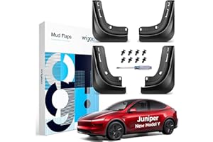 Wigoo 2025 New Tesla Model Y Juniper Accessories Mud Flaps [Stay Clean, Protect Paint] All Weather Guards Body Kits for Tesla New Model Y 2025 2026 Launch, Thicker Version (Set of 4)