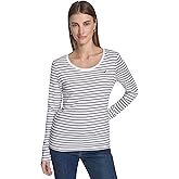 Nautica Womens Long Sleeve Striped Scoop Neck T-Shirt