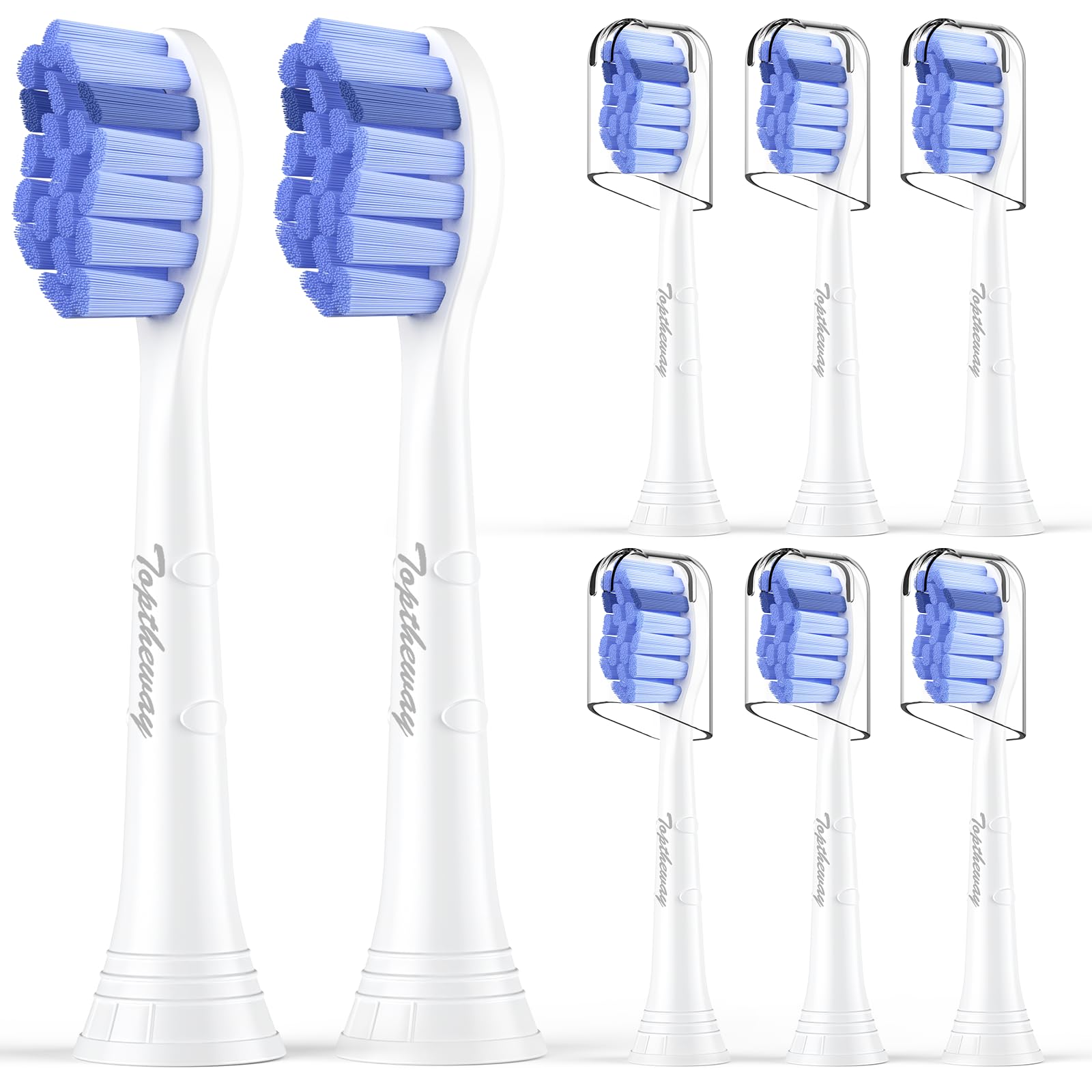 Photo 1 of Toptheway Extra Soft Replacement Toothbrush Heads Compatible with Philips Sonicare Optimal Gum Care for Sensitive Teeth G2 C2 C1 4100 Snap-on, 8 Pack
