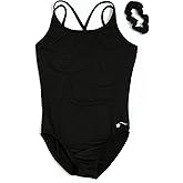 Destira Gymnastics Leotard for Girls, Black Simplicity Cami, Super Soft Fabric Athletic Wear Leotards, Gymnastics, Dance, Cheer, Yoga, and More, Child Medium (8)