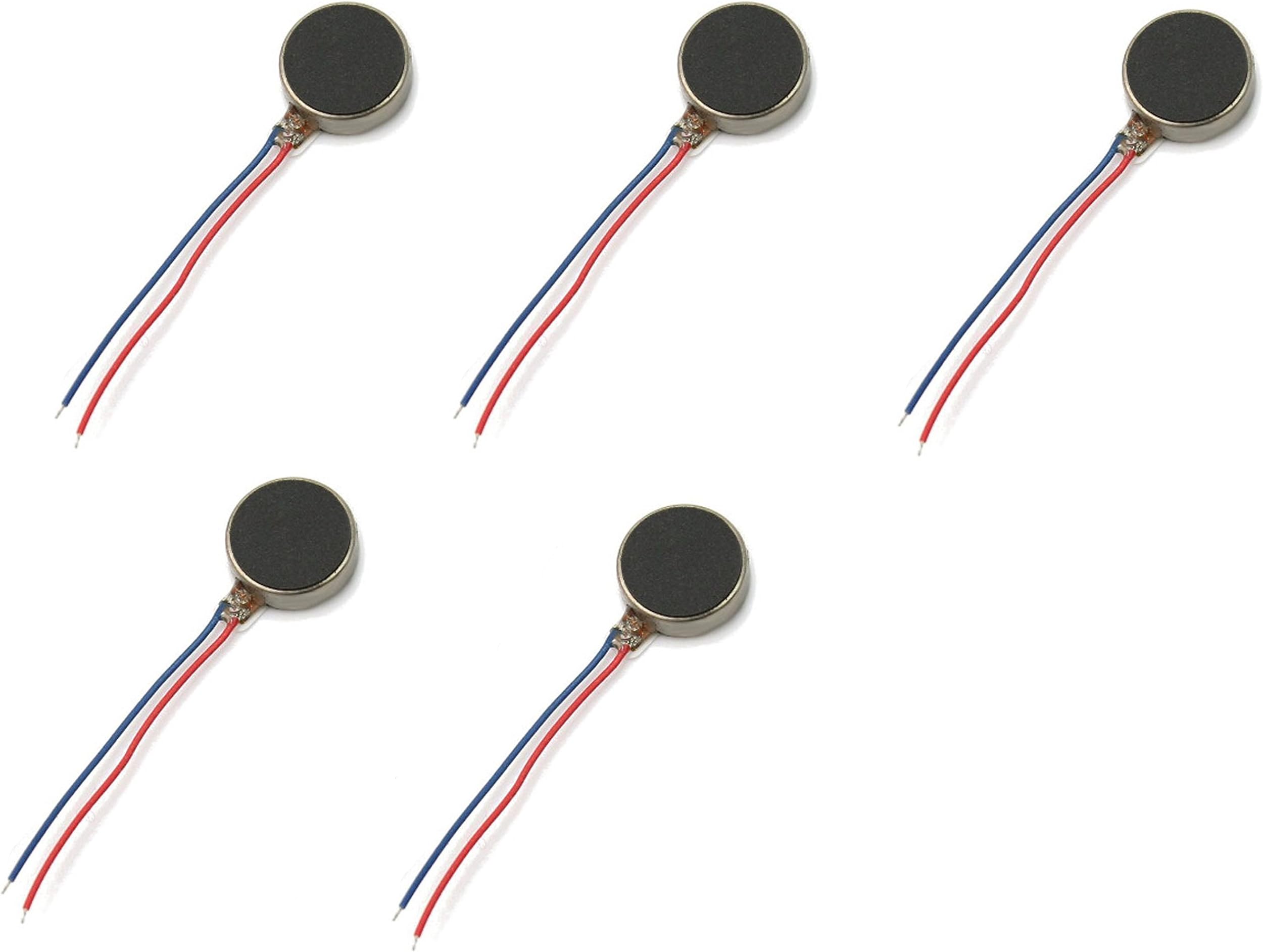 Optimus Electric 5pcs Mini Disc Vibrating Motor 1027 - Lightweight with 11000 RPM, 5V Operating Voltage for Cellphone Vibration, Alarms, Electronic Projects and for Toys from