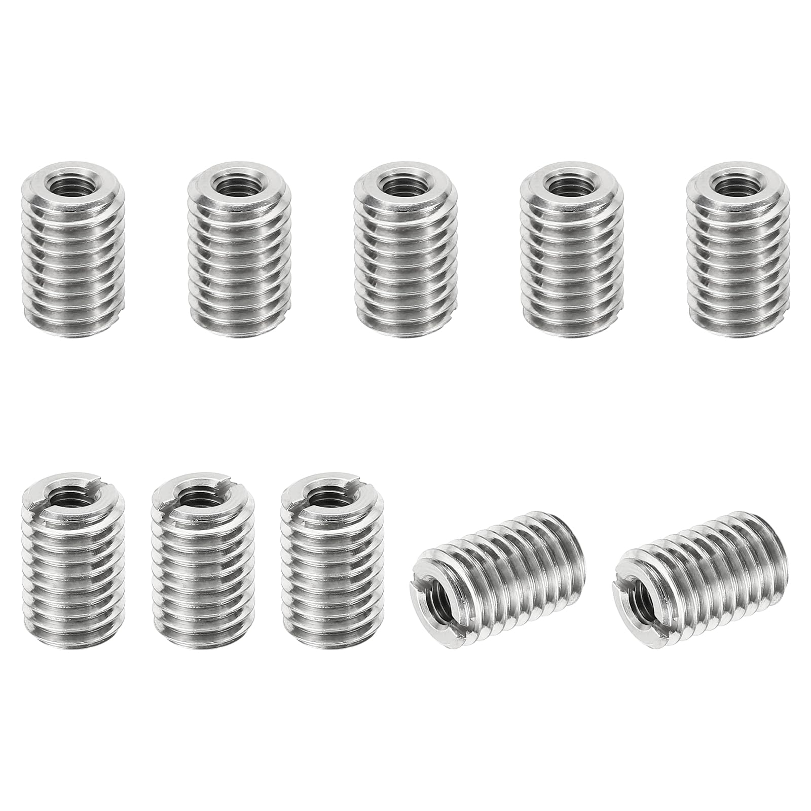 PATIKIL Thread Adapters Sleeve Reducing Nut, 10 Pcs M10*1.5 Male to M5*0.8 Female Repairing Insert Nut Screw Reducer Conversion Stainless Steel Fastener 15mm — image 1
