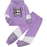 TANBINISUN Girls Clothes Cool Girl Leopard Print,Sweatshirt Top Hoodie Pullover, Girls Outfits Sweatpant Set
