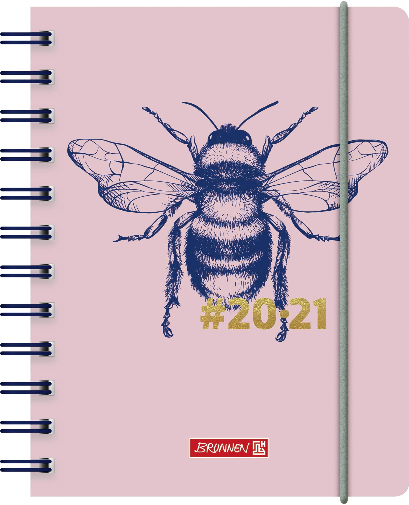 BRUNNEN 1071750021 "#Harmony Bumblebee" daily calendar/school calendar 2020/2021, 1 page = 1 day, Sat. + Sun. on one page, sheet size 12 x 16 cm, A6, PP cover