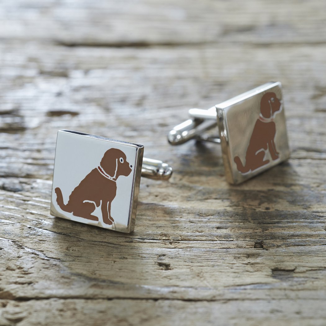 Sweet William Cockapoo/Labradoodle Cufflinks | Silver plated Men Cufflinks for Cockapoo or any dog lover | 18 mm x 3 mm