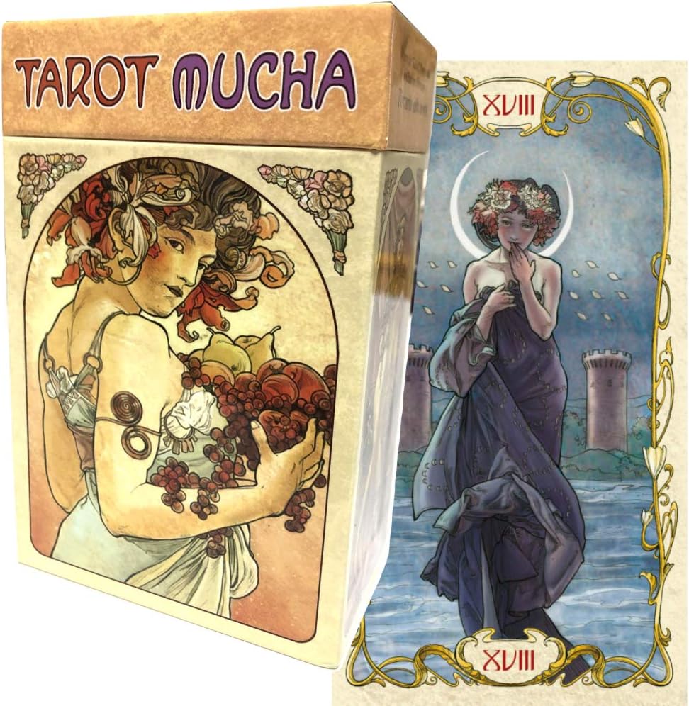 Amazon タロットカード 78枚 タロット占い イタリア製 タロット ミュシャ Tarot Mucha 日本語解説書付き 正規品 カードゲーム トランプ おもちゃ
