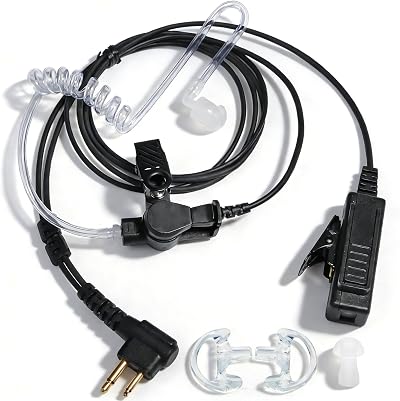 HYS Covert Acoustic Tube Security Earpiece PTT Mic for Motorola CP040 DP1400