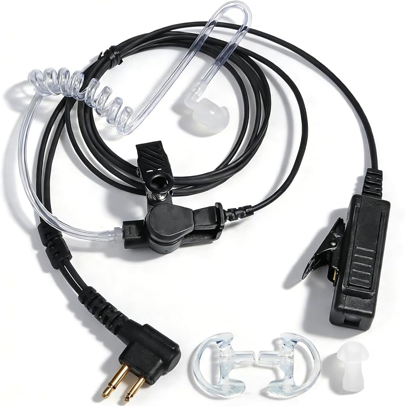 HYS Covert Acoustic Tube Security Earpiece PTT Mic for Motorola CP040 DP1400