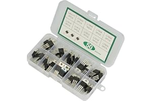 MTDELE 50 Pcs 10 Values Voltage Regulator TO-220 Series LM317 L7805 L7806 L7808 L7809 L7810 L7812 L7815 L7818 L7824 High Power Positive Voltage Regulator Kit