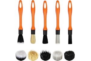 Fitosy Car Detailing Brush Set, Soft Boar Hair Auto Detailing Cleaning Kit, Perfect for Automotive Car Duster,Wheels,Dashboard,Interior,Exterior,Leather,Air Vents,Engines