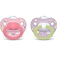 NUK Glow-in-The-Dark Orthodontic Pacifiers, Zebra, 0-6 Month (Pack of 2)