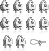 YEYIT 10x M5 5mm Wire Rope Clip Clamp U Bolt Stainless Steel Cable Grips