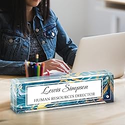 HETOOSHI Name Plate for Desk, Desk Double sided