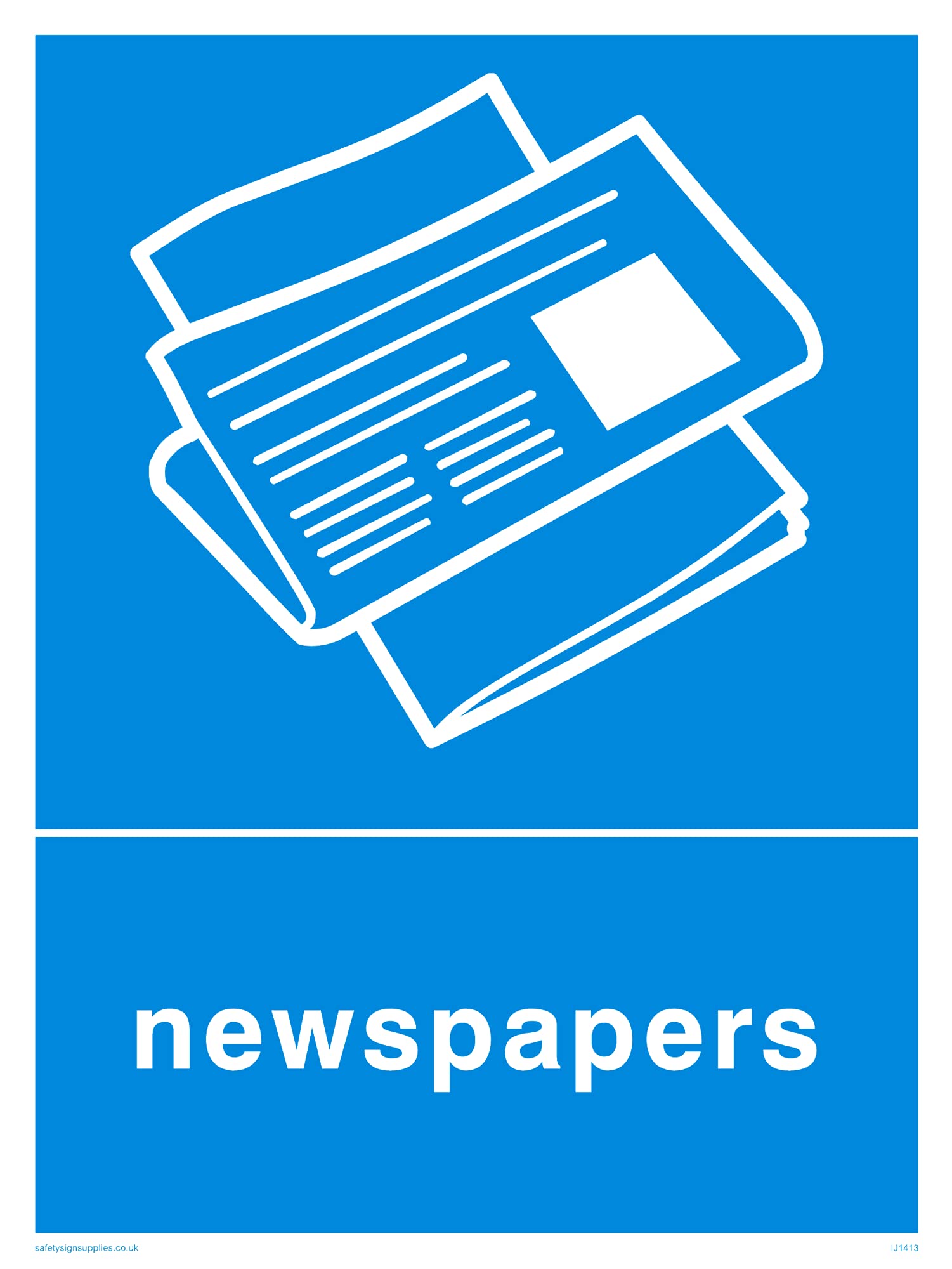 Pack of five - Recycling-newspapers Sign - 150x200mm - A5P