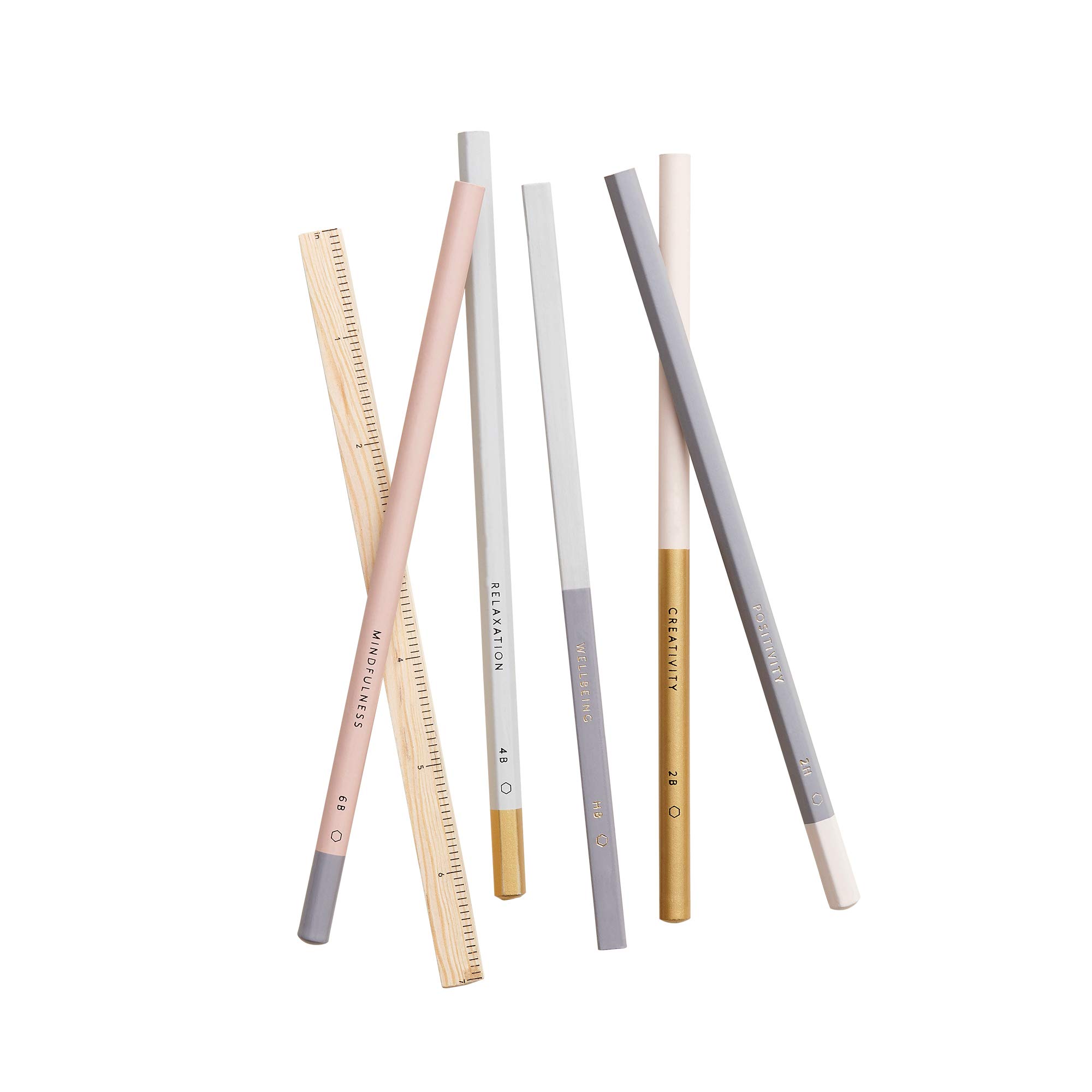 My Life Handmade, 663710, Pastel Pencil & Wooden Square Ruler Set