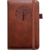 BIYUNRO Small Pocket Notebook, Leather Journal Mini (Brown)