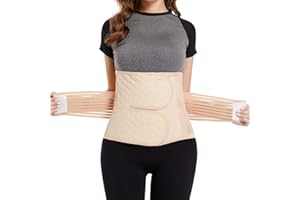 Reian Abdominal Binder for Post Surgery, Postpartum Recovery Belly Band C section Belly Binder, Abdomen Hernia Support Belt, Compression Wrap for Men and Women (Beige, Medium)