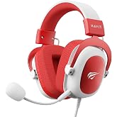 Havit Headphone Fone de Ouvido H2002d Red, Gamer, com Microfone, Falante 53mm, Plug 3, 5mm: compatível com XBOX ONE e PS4, HV
