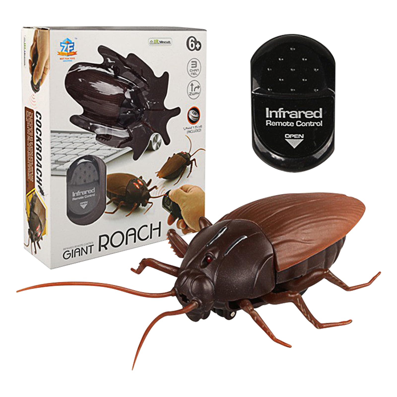 YATOSEEN Remote Control Cockroach Toy - Toy that Teases Cats Dogs, Realistic Cockroach Halloween Decoration Scare Toy Prank Gift Halloween April Fool's Day Christmas