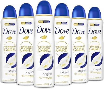 Advanced Care Original Deodorant Spray mit feuchtigkeitsspendender und hautfreundlicher Formel, ohne Alkohol, bis zu 72 Stunden, Deodorant für Damen und Herren, 6 Stück à 150 ml