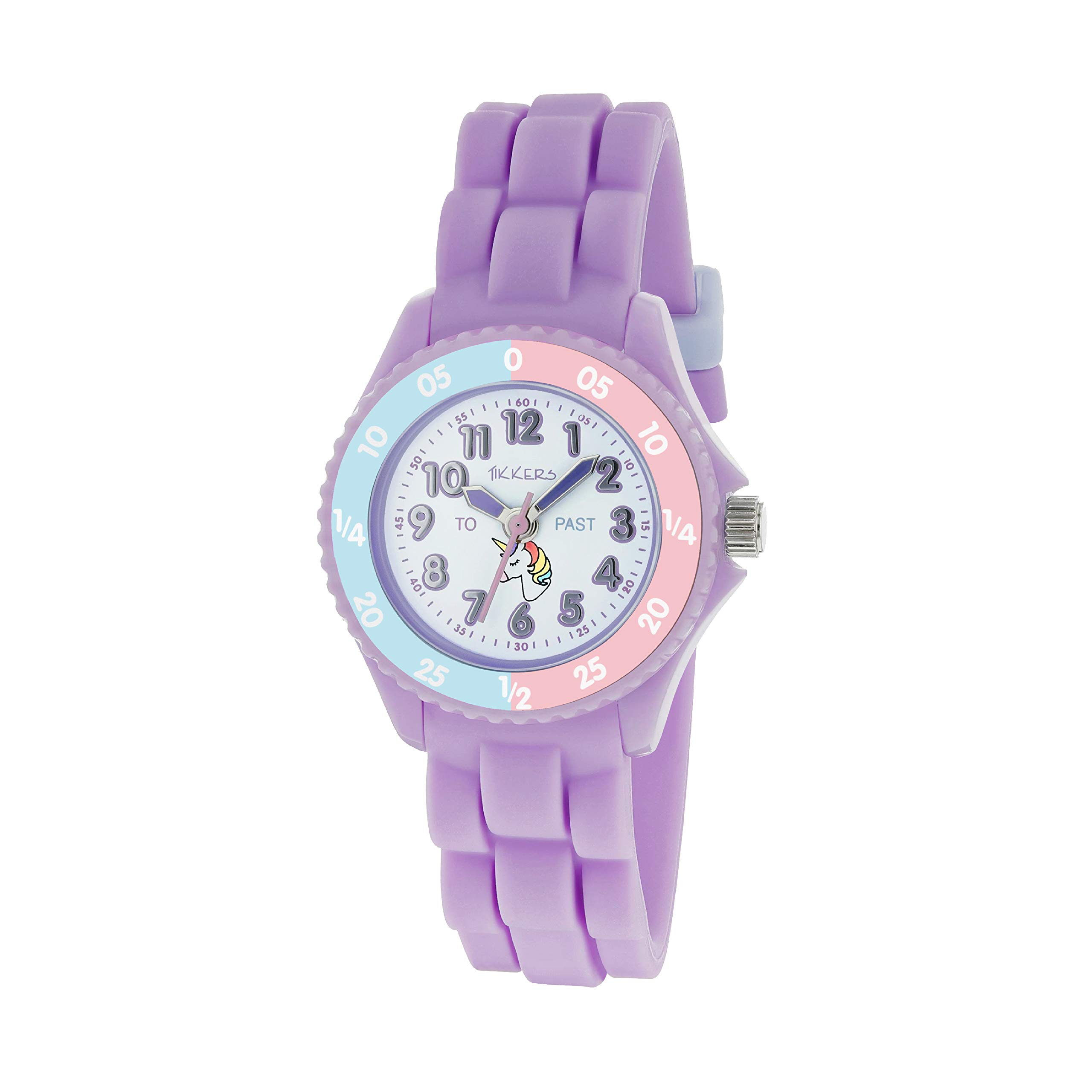 Tikkers Girls Quartz Watch, Analogue Classic Display and Silicone Strap TK0147