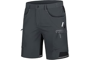 TACVASEN Men's Short Cargo Shorts 10" with Zipper Pockets Men's Shorts Casual Stretch Waist Golf Shorts Outdoor Hiking