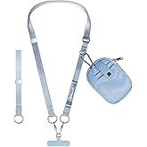 Posadina 2 in 1 Phone Lanyard with Wallet, Anti Theft Phone Strap Crossbody Adjustable Phone Wrist Strap For Women Men