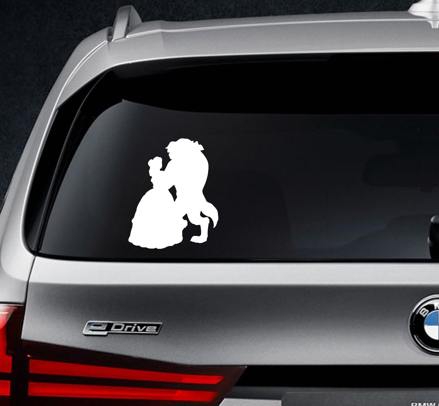 Auto - Sticker - Decal - Beauty and the Beast Dancing - for car, truck, suv, window, glass, notebook, skateboard, laptop, computer, macbook, folder, etc. (belle dancing beauty and the beast)