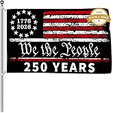Probsin 250 Anniversary Flag 3x5 Ft Double Sided 3 Ply America Flag 250 Years of Freedom We The People 1776-2026 Patriotic Signs Hanging Decor for Room House Welcome Photo Backdrop with Brass Grommets