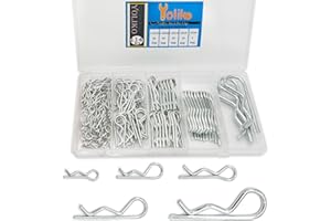 Yoliko 114 Pcs Hitch Pin Clip R Clips Retaining Pins Tractor Cotter Pin Hair Pin Assortment Spring Clip Retainer Pins Hitch Keeper Pins Kit for Dolly Pins/Trailer Pin Clips/Hand Ttruck Pin Replacement