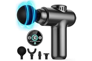 Mini Massage Gun, Pocket-Sized Deep Tissue Massager, 30 Speeds Handheld Muscle Massage Gun, Portable Percussion Massager with