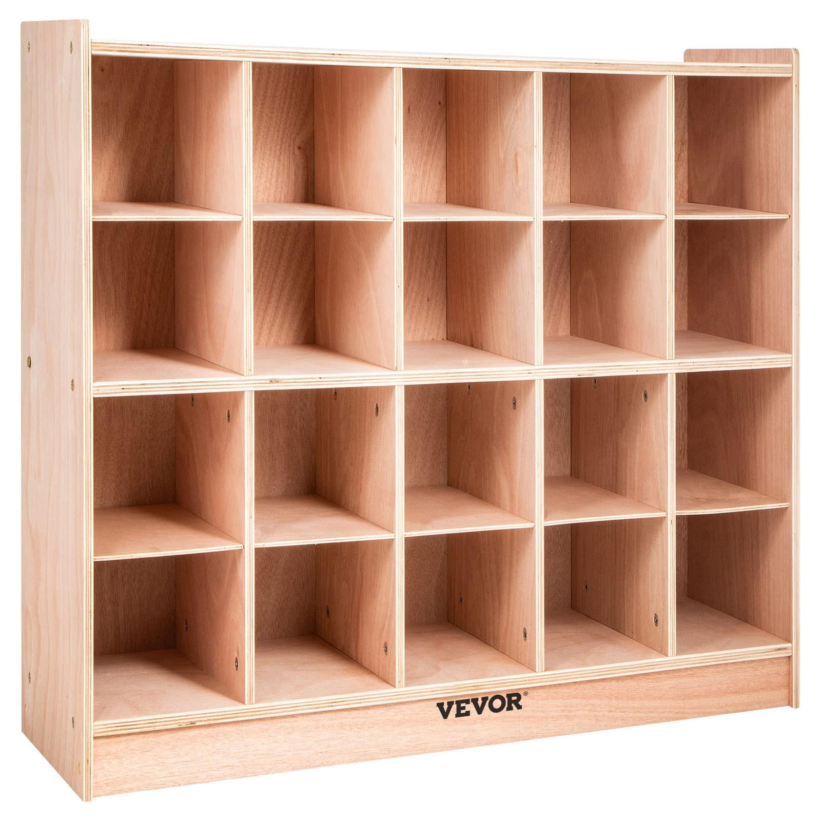 Photo 1 of Happybuy 20-Section School Storage Locker, Wooden Storage Cabinet with 4 Casters, Classroom Cubbies for Storage, 15mm Thick Plywood Locker for Home, Office, School, Gym, Kindergarten