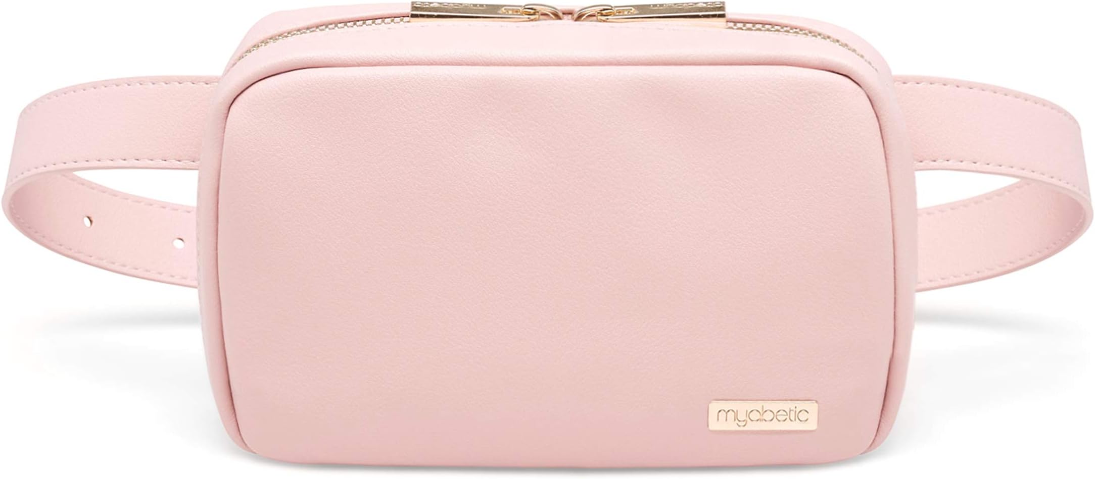 Myabetic Joslin Diabetes Belt Bag Holds Insulin Pump, glucometer, Test Strips, Lancing Device, Insulin Pen, icepack (Blush, No Belt (-£5)) (Large Belt 38"-44")