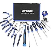 URASISTO 24-Piece Household Tool Kit for Men Repair Hand Tool Set Bag with Hammer, Screwdriver,Pliers, Wrench set with Storage Bag