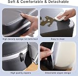 TOTIDYH Toddler Booster Seat Dining Chair 4 Inch Lift Grey PU Leather 2 Straps view 4
